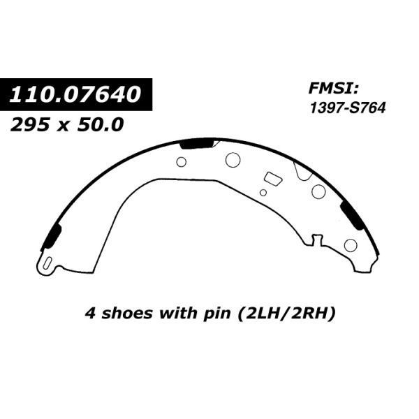 Centric Parts Centric Brake Shoes, 111.07640 111.07640